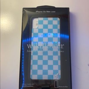 wildflower blue checkers case for iphone xs max